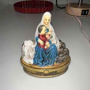 Trinity Broadcasting Network Nativity Trinket Box 4" Hinged Porcelain